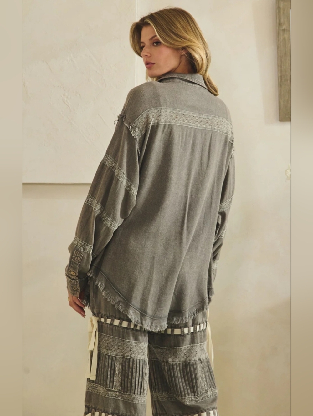 #1503 Oli & Hali Charcoal Artisan Patchwork Boho Set - Picture 13 of 16